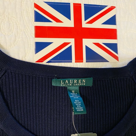 NWT Ralph Lauren Capri Navy lace side Sweater - Picture 3 of 5